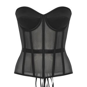 Corset Bustier Sexy en Dentelle et Maille Unique Respirant <span class=keywords><strong>pour</strong></span> Sculpter la Silhouette - Product Image 1