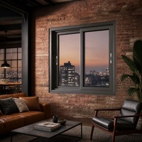 Sistema de Ventanas Corredizas HUACAI, Perfil Reforzado, Doble Vidrio Argón, Ventana de Bajo Consumo Energético para Oficina