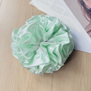 Customized Girls Multi-Layer <strong>Mint</strong> <strong>Green</strong> Satin Hair Scrunchies Fashion Handmade Fabric Hair Scrunchie Elastic Hairbands Hair <strong>Ties</strong> - Product Image 3