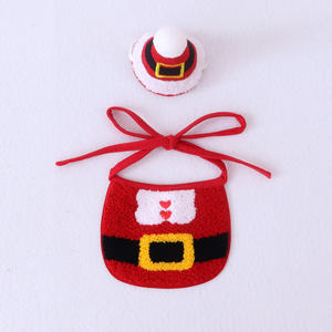 ชุดหมวกและผ้าพันคอสำหรับสัตว์เลี้ยงผ้าเช็ดทำความสะอาดฤดูใบไม้ร่วงและฤดูหนาวสำหรับสุนัขแมวอุปกรณ์เสริมชุดหมวกและผ้ากันเปื้อนสำหรับสุนัขคริสต์มาส - Product Image 5