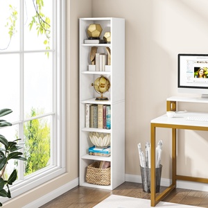 Tribesigns 6-Tier Books Storage Cabinet Living Room Wood <strong>Cube</strong> Bookcase White Corner <strong>Shelf</strong> - Product Image 3
