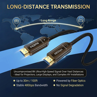 Câble HDMI AOC 8K 48 Gbps 60 Hz EARC, câble optique actif plaqué or, alliage de zinc, gaine TPE, longue distance