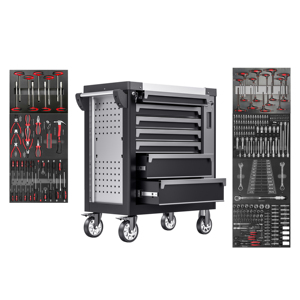 Armoire/chariot de rangement d'outils en acier CE 2025 <span class=keywords><strong>Kit</strong></span> d'outils de mécanicien 254 pièces Système de verrouillage à clé à 7 tiroirs Atelier personnalisable OEM - Product Image 1