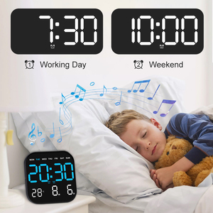 Promosi Baru Jam Elektronik Pintar Layar LED Besar Digital Kontrol Radio Jam Dinding LED Alarm Bluetooth Dengan Hari dan Tanggal - Product Image 4