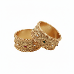 Conjunto de brazaletes Kada abribles chapados en oro de moda |   Joyería de Moda Étnica para Mujer - Product Image 2