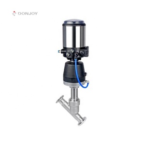 <span class=keywords><strong>DONJOY</strong></span> CE 3A Válvula de asiento de ángulo neumático sanitario de acero inoxidable Válvula reguladora de control de flujo de vapor de alta temperatura - Product Image 1