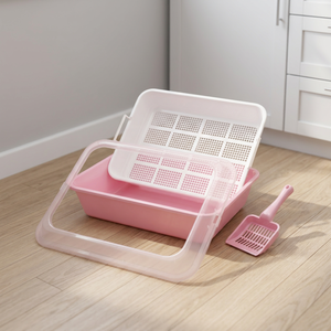 670-B Durable Plastic Washable Odor Control <b>Cat</b> <b>Litter</b> Tray with Sifter - Product Image 2