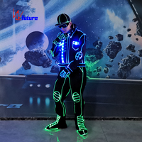 WL-204 DMX sans fil contrôlé lumière LED Tron Costume de danse Costume Lightbalance vêtements adulte néon veste pour spectacle