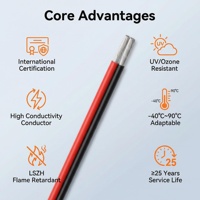 Cable Solar Fotovoltaico de CC PV1-F JXZJ de Cobre Estañado con Aislamiento XLPO, Resistente a los Rayos UV, con Cubierta LSZH, 100M