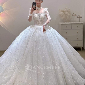 Magnifiques robes de mariée scintillantes, style princesse, robe de bal, taille plus, robes de mariée personnalisées Lsjj76 - Product Image 2