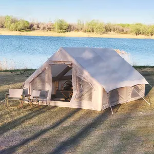 Fabriqué en chine grande taille populaire air pôle 3-4 personnes tentes maison oxford toile extérieure étanche à l'eau gonflable tente de camping