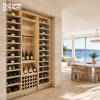 Meuble de salle à manger sur mesure OEM, armoire à vin intégrée, étagère de présentation en bois, approvisionnement direct usine