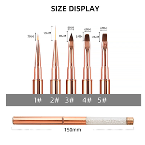 Juego de 5 pinceles para salón de uñas: planos, delineadores, filbert, lengua de gato, para pintura de gel acrílico UV, construcción de uñas y arte de uñas. - Product Image 2