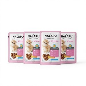 NALAPU Nourriture humide pour chatons en pochette, Sauce au poulet, Haute teneur en viande, Vitamines, Minéraux, Sans céréales, Biologique, Sans OGM, Pour chatons en croissance - Product Image 1