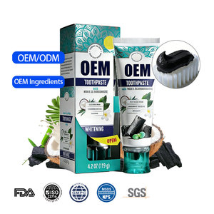 Dentifrice à base de plantes personnalisé au charbon de bambou de noix de coco, marque privée, sans fluorure, dentifrice naturel et biologique - Product Image 1
