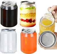 Bouteille en plastique PET transparente de 330 ml avec couvercle à clapet, récipient hermétique pour boissons, idéale pour les thés aux fruits et les sodas