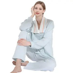 Atmungsaktive Baumwoll-Umstands mode Gestrickte Still-und Still pyjamas für Schwangere nach der Geburt