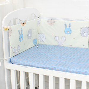 Prix bas dessin animé motif animal imprimé réglable <span class=keywords><strong>bio</strong></span> 100% coton lit bébé berceau ensemble de literie avec pare-chocs - Product Image 2