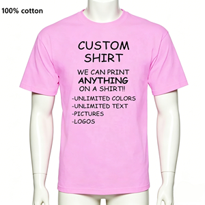 T-shirt personnalisé 100% coton pour homme, impression personnalisée avec <span class=keywords><strong>texte</strong></span>/logos/images illimités, t-shirt à manches courtes de haute qualité - Product Image 1