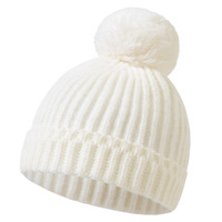 Gorros de Punto para Bebés de 0 a 1 Año, Otoño e Invierno, Modernos, Unisex, con Borla, Estilo Personaje, Poliéster/Algodón