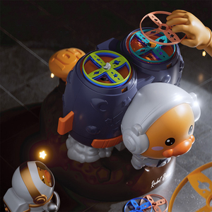 Lindo pato espacio <span class=keywords><strong>lanzadores</strong></span> gemelos juego de captura Flying Spinner juguete disco lanzacohetes para regalo de chico - Product Image 4