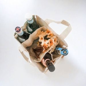 Sac fourre-tout en toile Lilalila pour 6 bouteilles de vin, personnalisé, réutilisable et économique, avec séparateurs - Product Image 6