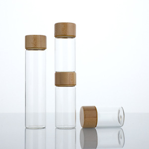Tube à essai en verre hermétique anti-fuite de 12 ml à 110 ml avec couvercle à vis en bambou et type de fermeture en liège - Product Image 3