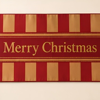 Chemin de lit de Noël, couvre-lit rayé Joyeux Noël, nappe, tissu recyclé RPET, dos antidérapant, décoration personnalisée pour la maison