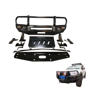 Kit de Parachoques Delantero de Acero Totalmente Nuevo con Aberturas para Gancho de Remolque para Pajero Sport Montero Segunda Generación 08-16 Pintura Negra Atornillable 1 Año - Product Image 1
