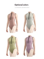 Justaucorps de gymnastique pour adultes avec fermeture éclair avant, justaucorps de ballet professionnel haut de gamme pour l'entraînement, la mise en forme corporelle et la performance dansante