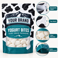 Sachet d'emballage personnalisé pour bonbons, sacs en plastique avec fermeture éclair et fenêtre transparente, pochette de qualité alimentaire pour biscuits