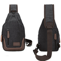 Nouveau à la mode Vintage mode Durable fermeture à glissière hommes en plein air voyage toile fronde sac à bandoulière croix corps poitrine sacs