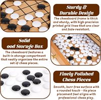 Jeu de Go traditionnel en bois de 12 pouces avec tiroirs de rangement coulissants - Jeu de société classique Weiqi avec pierres noires/blanches pour débutants et adultes