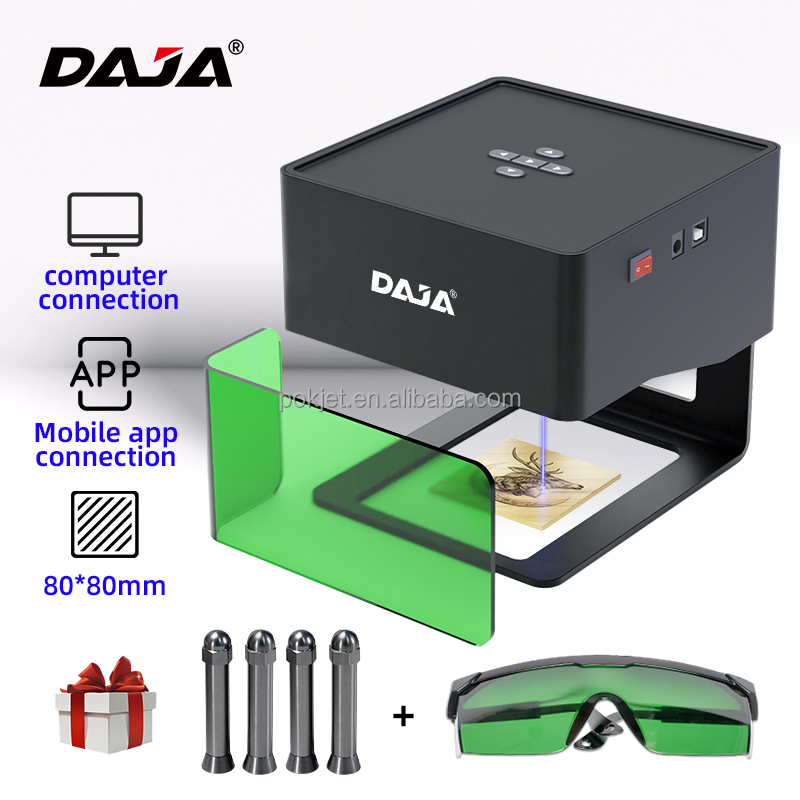 DAJA DJ7 　小型　レーザー　彫刻機　刻印機　5w DAJA A7 ミニポータブルレーザー彫刻機 5W/10W - 木材・革