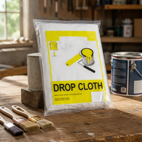 Bâche de protection souple en plastique légère pour peinture, anti-poussière, pour pulvérisation de meubles et travaux de peinture DIY