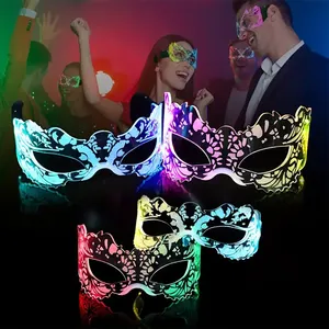 New Arrival LED Butterfly Mask Glasses Cyberpunk Style Acrylic Glowing Party Glasses For Halloween And Christmas