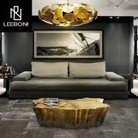 Table basse dorée de forme irrégulière avec acier au design de luxe personnalisé style italien
