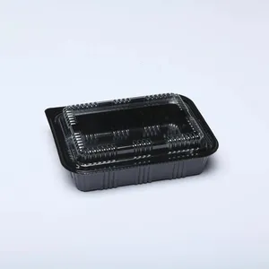 Microwavable PP bento comida caixa descartável takeout sushi embalagem salada takeaway recipiente