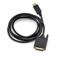 Câble adaptateur Thunderbolt DP vers DVI 1080p, convertisseur mâle DP vers DVI-D pour PC et ordinateur portable, projecteur, câble de 1,8 m (6 pieds)
