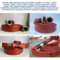 Tuyau d'incendie plat de 8 pouces de diamètre, en caoutchouc synthétique, avec raccord rapide pour l'alimentation en eau des camions de pompiers