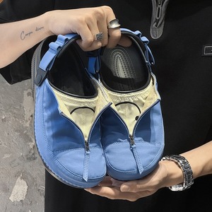 Men's summer new style flip-flops breathable lightweight casual shoes Simple design <b>half</b>-sole soft tread lazy people shoe - Product Image 3