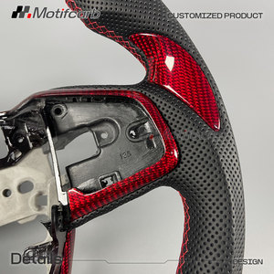 Volante de fibra de carbono con diseño de molduras rojas personalizadas para Honda Civic 10ª generación Type-R FK8 Si Coupe CR-V 2016-2021 - Product Image 5