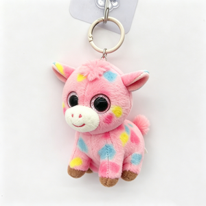 Customized Plush giraffe keychain, Cute giraffe stuffed animal <b>keyring</b>, <b>Mini</b> giraffe plush bag charm,Pink giraffe plush charm - Product Image 5