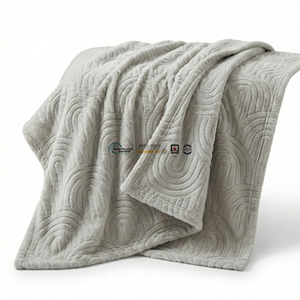 Couverture en velours jacquard 3D anti-boulochage, douce et respirante, en polaire, pour chambre d'hôtel, confort toute saison - Product Image 1