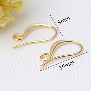 Crochets de boucle d'oreille plaqués or 14K/18K boucles d'oreilles bricolage fournitures de fabrication de <span class=keywords><strong>bijoux</strong></span> matériaux accessoires de boucle d'oreille pour femmes en gros - Product Image 3