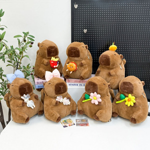 Promotional Capybara Plush Backpack Soft Stuffed Animal Toy Plush Bag Schoolbag Creative Gift Kapybara Student Backpack