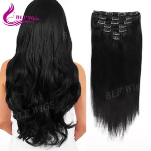 Toc Aligned Natural Black Remy Human Clip Trong Phần Mở Rộng Tóc 100% Tóc Con Người