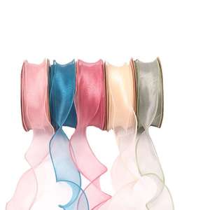 Ruban d'emballage floral effet ombre de fleur, gaze de neige ondulée, matériaux pour bouquets et fournitures florales, ruban queue de poisson uni R - Product Image 5