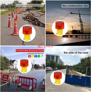 Năng lượng mặt trời Powered cầm tay LED giao thông ánh sáng chướng ngại vật ánh sáng và giao thông <span class=keywords><strong>Cone</strong></span> cảnh báo sản phẩm - Product Image 4