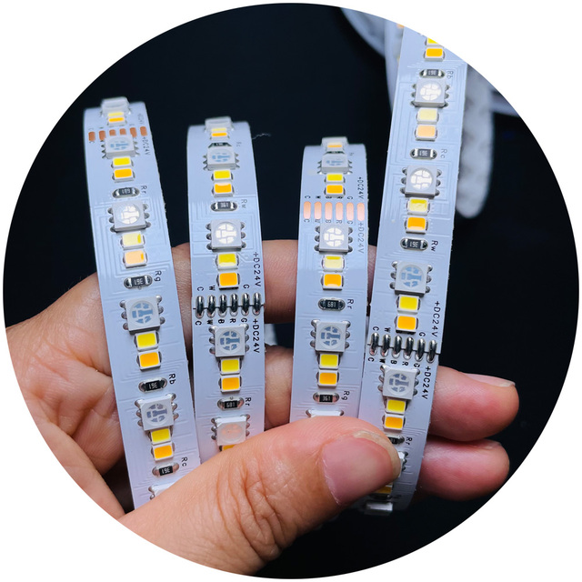 Customize Cri 90 Rgbcct 5050 Led Strip Flexible Tape Ribbon  Rgbcct 24V SMD2835 5050 Led Strip Rgbcct for Light Design
